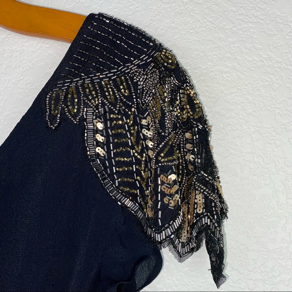 Kendall + Kylie Sequin Beaded Embellished Surplice Mini Dress - Picture 7 of 9